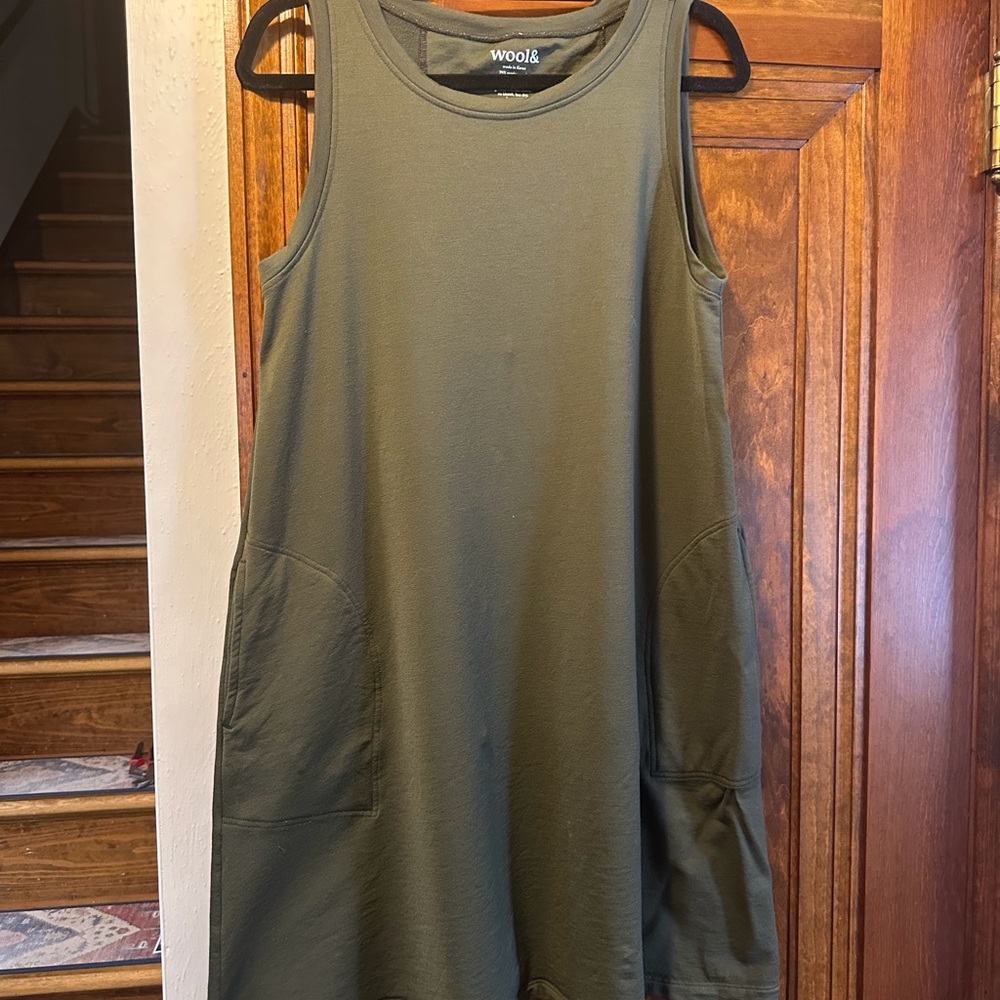 Wool& Sierra Forest Night Merino Wool Sleeveless Dress